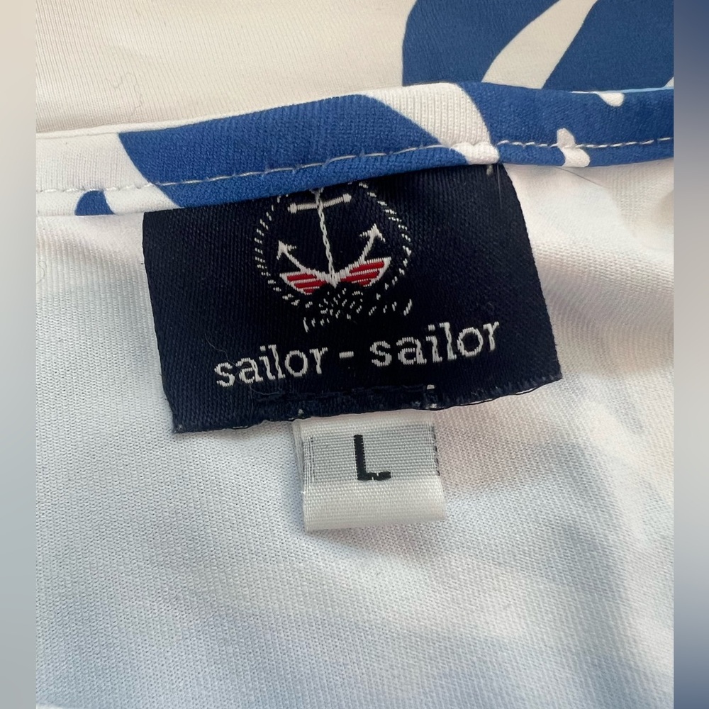Sailor Sailor Crew Tee Blue Monstera 50 UPF Wicking Sailor Cloth Sun Shirt - Picture 12 of 12